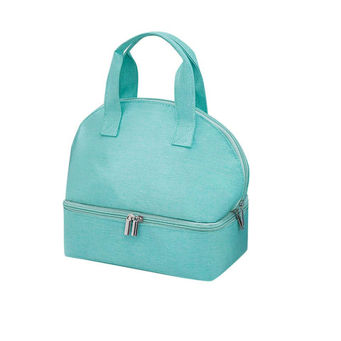 Lunch Bag For Women Double Compartment Insulated Tote Waterproof Layer Thermal Insulation Bento Lunchboxes & Bags