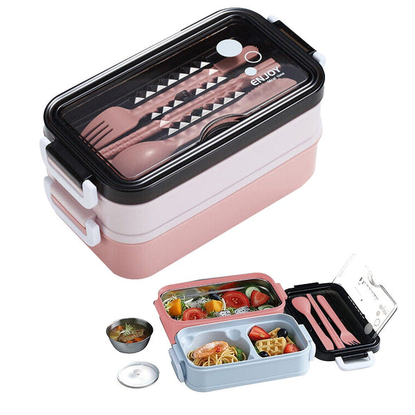 Lunch Box Food Containers Bento Microwave Stainless Portable With Dinnerware