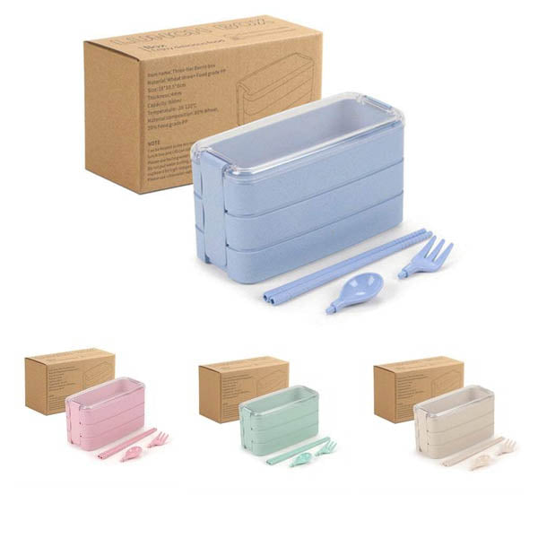 Lunch Boxes Bags 3 Layer Bento Food Containers With Fork Spoons Chopsticks Lunchboxes