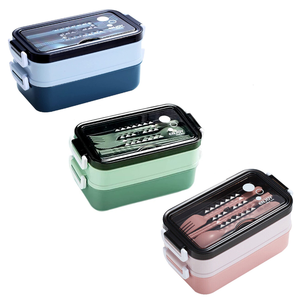 Lunch Box Food Containers Bento Microwave Stainless Portable With Dinnerware