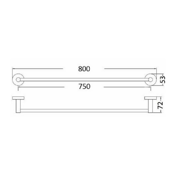 Blushtaps Luxurious Brushed Rose Gold Stainless Steel 304 Towel Rack Rail Single Bar 800Mm Towel Racks