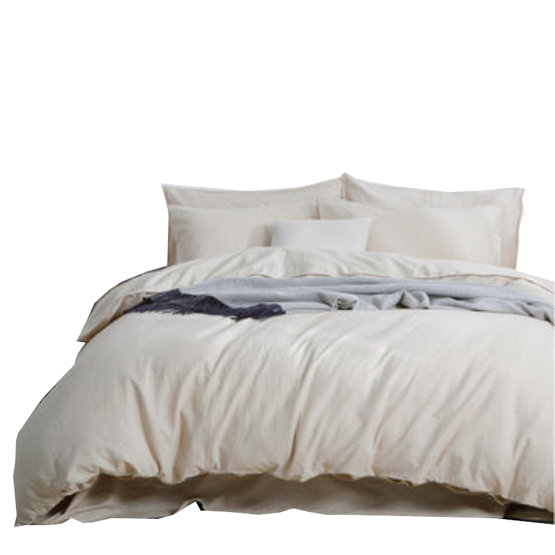 Luxurious Linen Cotton Quilt Cover Set Queen Natural Quilt Covers