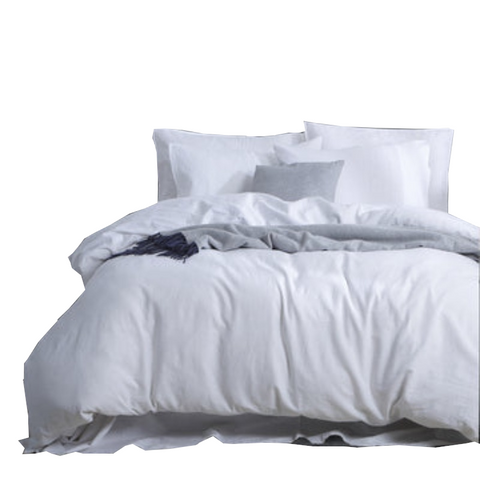 Luxurious Linen Cotton Quilt Cover Set Queen White Quilt Covers