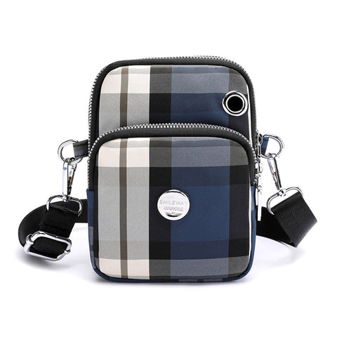 Women Luxury Brand Plaid Shoulder Crossbody Multi Pocket Portable Bag Handbag