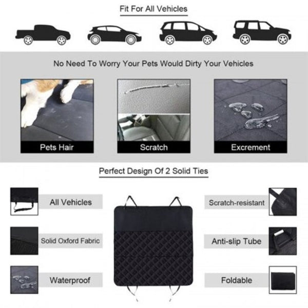 Luxury Dog Carriers Waterproof 600D Oxford Pet Seat With Anchors Hammock Ps6893 Black X 57 Inch