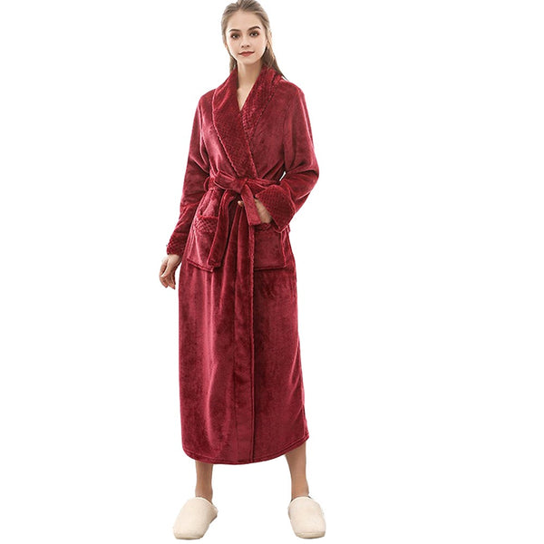 Luxury Fleece Plush Winter Robe Hoodie Robes
