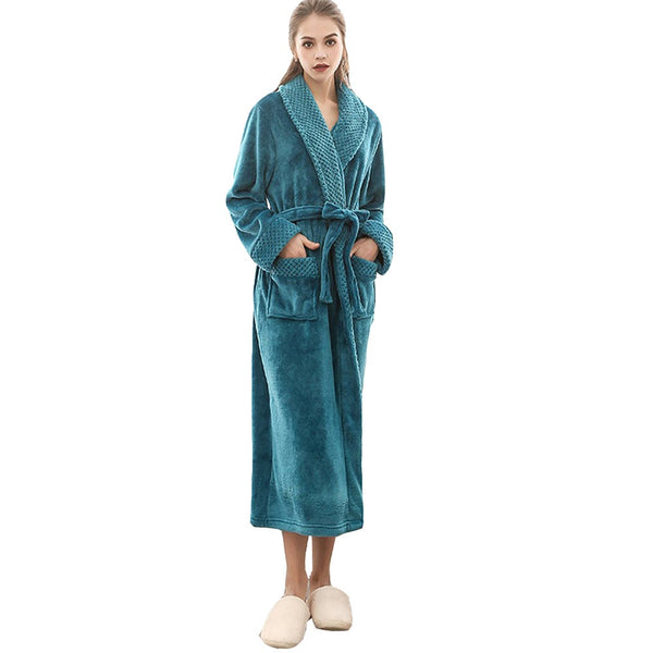 Luxury Fleece Plush Winter Robe Hoodie Robes