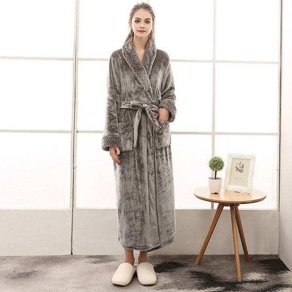 Luxury Fleece Plush Winter Robe Hoodie Robes