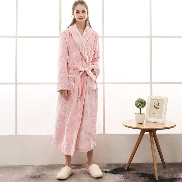 Luxury Fleece Plush Winter Robe Hoodie Robes