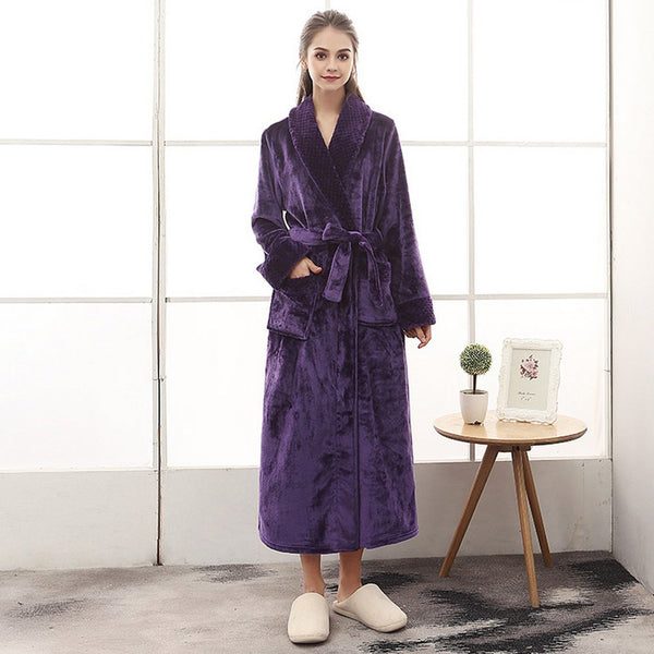 Luxury Fleece Plush Winter Robe Hoodie Robes