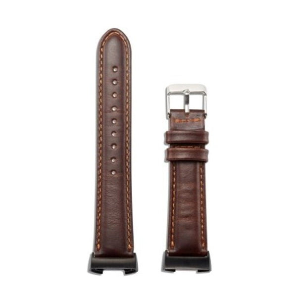 Luxury Genuine Leather Strap For Fitbit Charge3 Wrist Band Brown Watch Bands
