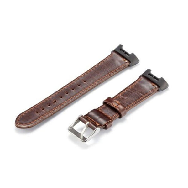 Luxury Genuine Leather Strap For Fitbit Charge3 Wrist Band Brown Watch Bands