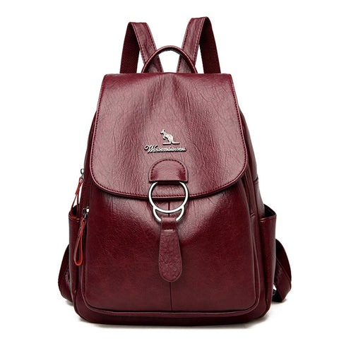 Luxury Large Backpack Women Designer Pu Leather Travel Pack Big School Bookbag High Quality Bagpack Women Backpacks