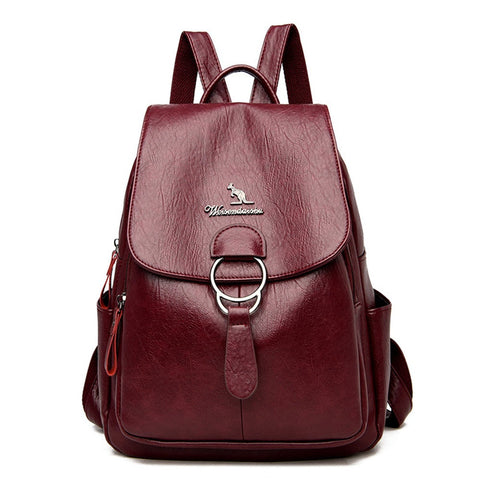 Luxury Large Backpack Women Designer Pu Leather Travel Pack Big School Bookbag High Quality Bagpack