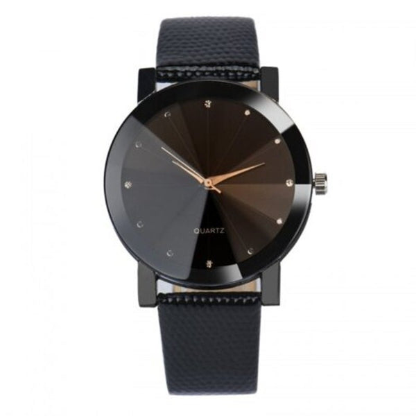 Veile Studios Luxury Quartz Sport Men Women Stainless Steel Dial Leather Band Black Watches