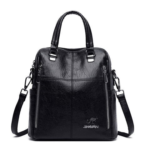 Luxury Travel Cute Pu Leather Backpack Women Laptop Pack Large Capacity Waterproof Bags