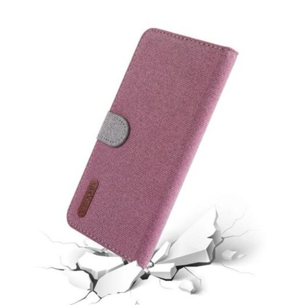 Luxury Wallet Flip Case Cloth Card Holder Phone Cover For Samsung Galaxy S9 Plus Rose Red