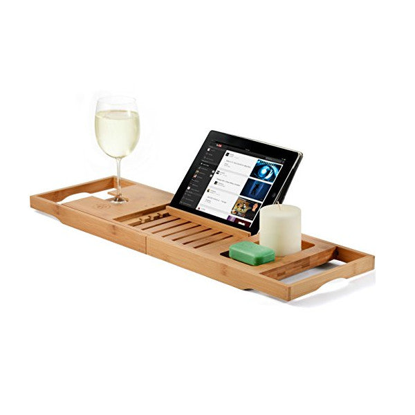 Luxury Bamboo Bath Shelf Bathtub Tray Caddy Bathroom Accessories Bath Caddies & Trays