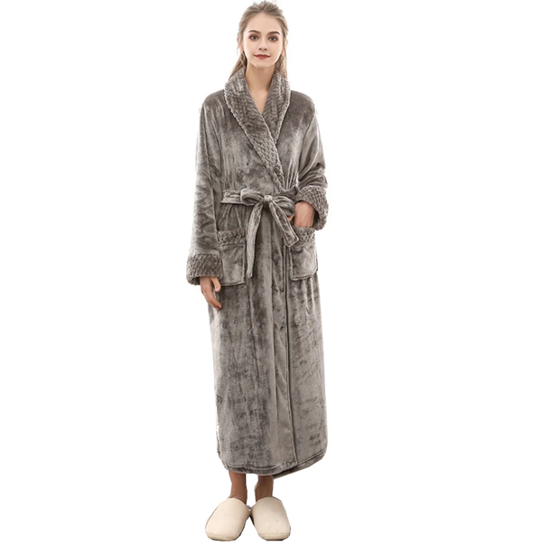 Luxury Fleece Plush Winter Robe Hoodie Robes