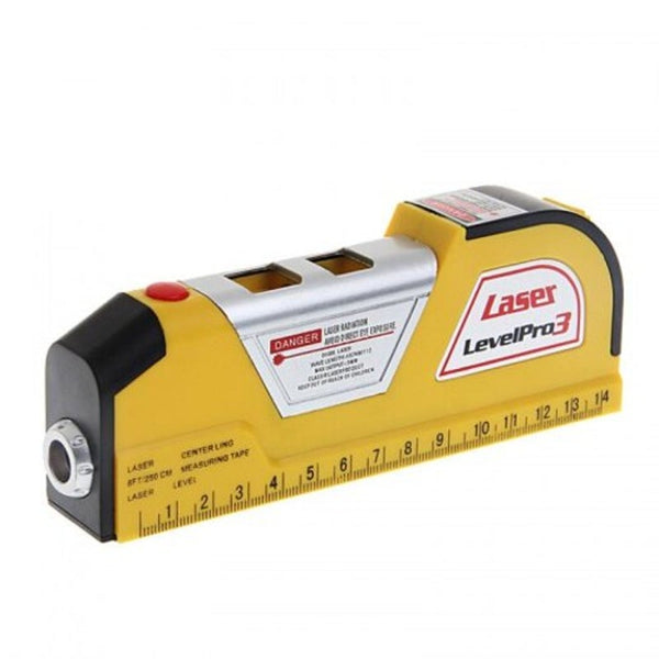 Lv02 Laser Level Horizontal Vertical Line Measuring Tape Yellow Spirit Levels