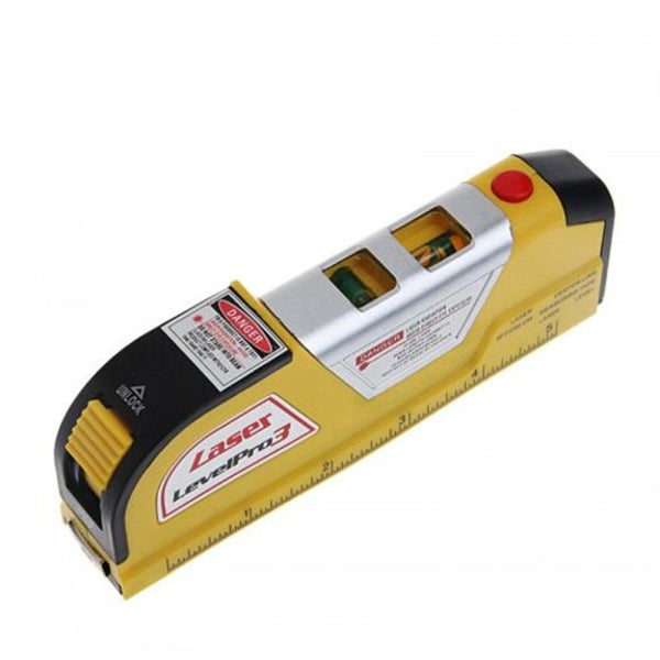 Lv02 Laser Level Horizontal Vertical Line Measuring Tape Yellow Spirit Levels