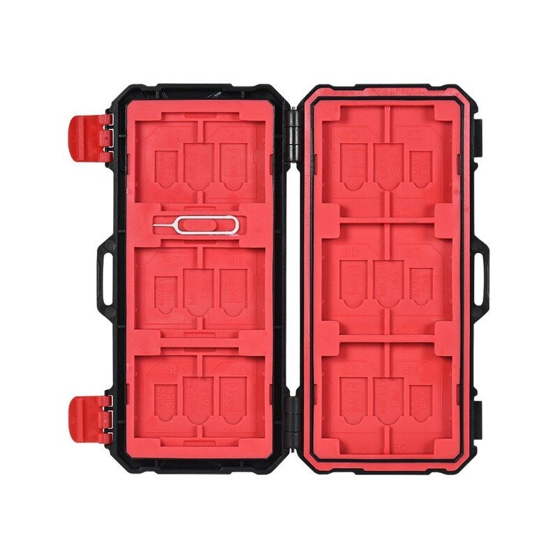 Kh 15 Water Resistant Xqd Cf Tf Msd Sd Micro Sim Nano Memory Card Case Box Keeper Carrying Holder Storage Organizer 36 Slots For Sandisk Transcend Mem