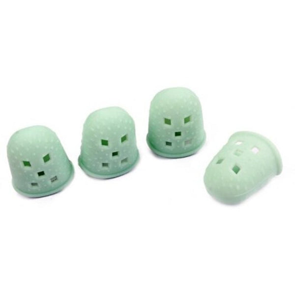 M Size Silicone Guitar Thumb Finger Pick Protector 4Pcs Light Green