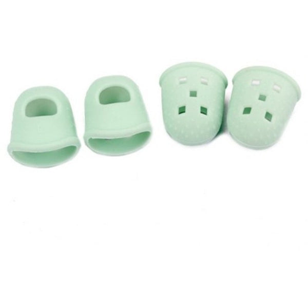 M Size Silicone Guitar Thumb Finger Pick Protector 4Pcs Light Green