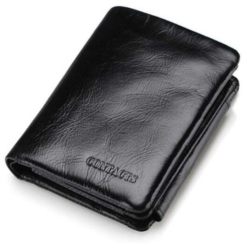 M1002 Leather Casual Short Men Wallet Graphite Black Wallets