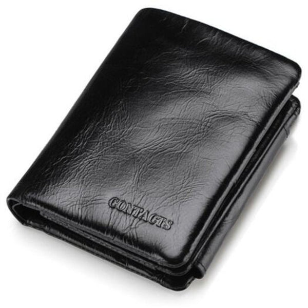 M1002 Leather Casual Short Men Wallet Graphite Black Wallets