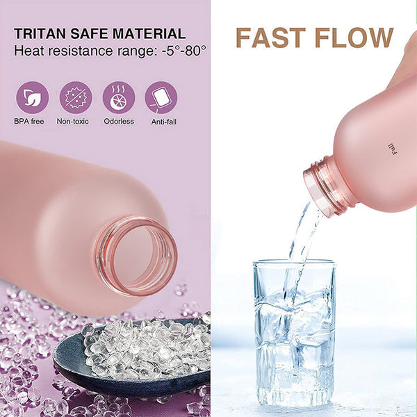 1L Water Bottle Time Marker Bpa Free Frosted Drinkbottles