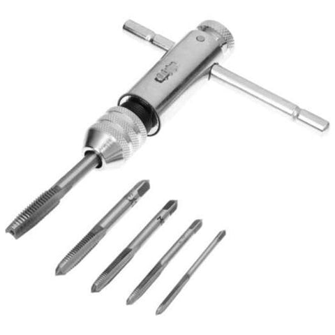 M3 M8 Adjustable Hand Tap Wrench 7Pcs Silver