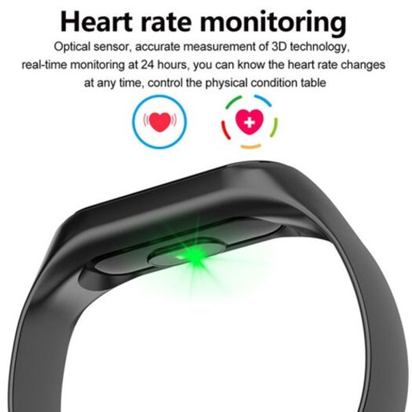 M3 Wristbands Fitness Bracelet Blood Pressure Outdoor Ips Screen Heart Rate Monitor Life Waterproof Back Smart Watches