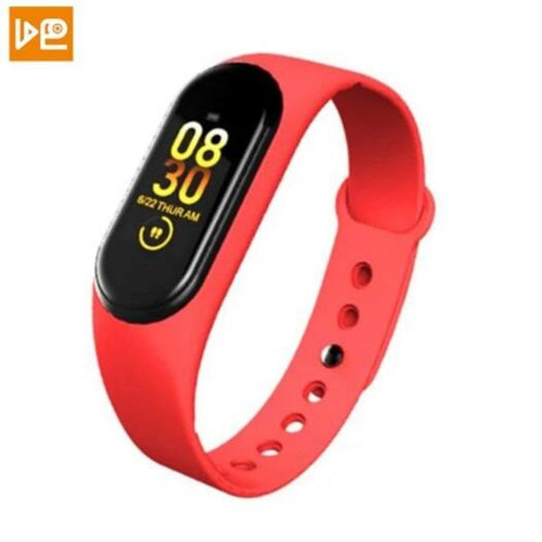 M4 Color Screen Smart Waterproof Watch Sports Fitness Bracelet Blood Pressure Activity Tracker Red Smart Watches