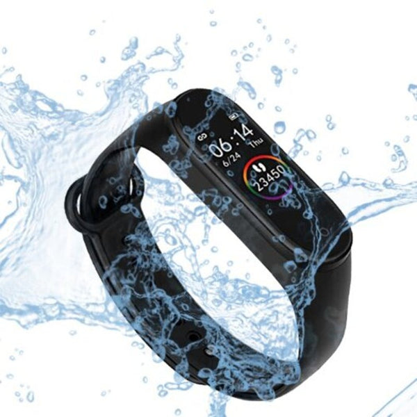 M4 Smart Watch Detachable Wristband Heart Rate Monitoring Waterpoof Black