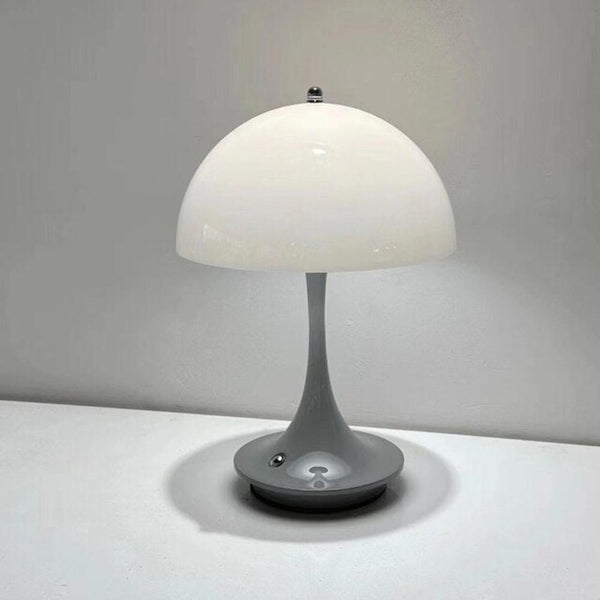 Luxury Gray Body Mushroom Table Lamp Wireless Rechargeable Decor Lamps