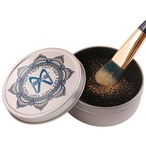 Makeup Brush Dry Clean Sponge Box Silver Brush Cleaners