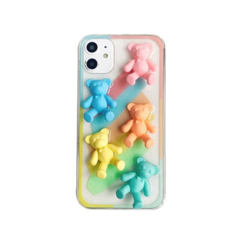 Macaron Colours Rainbow Bear For Iphone Mobile Phone Case