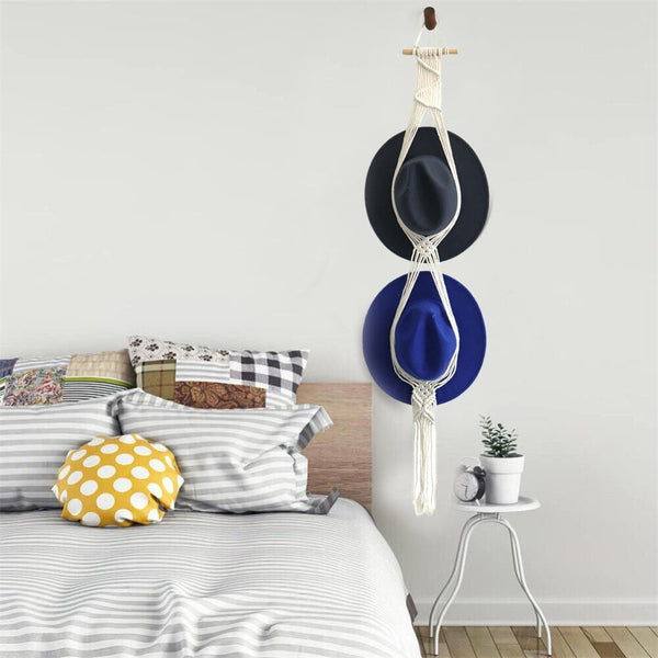 Macrame Hat Hangers For Wall Bohemian Women Rack Organizer Display Decor Decorative Cap Holder Coat & Hat Racks