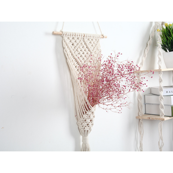 Macrame Boho Hanging Flower Basket Woven Wall Vase Home Decor Vases