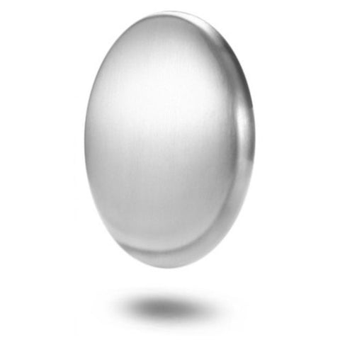 Magic Mini Oval Shape Stainless Steel Soap For Removing Odor Silver