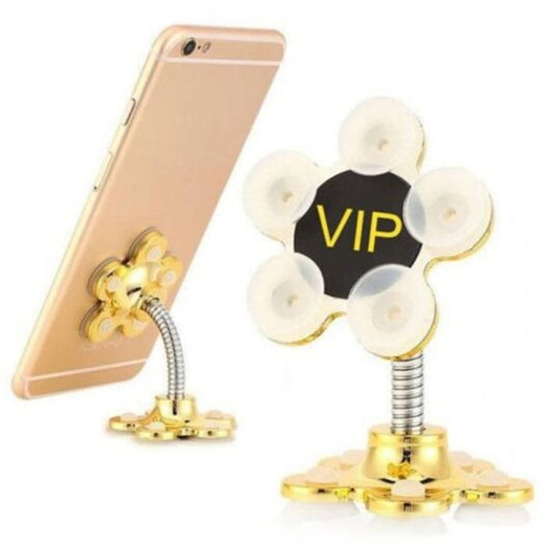 Magic Sucker Phone Holder Double Sided Silicone Suction Cup Bracket Jet Black