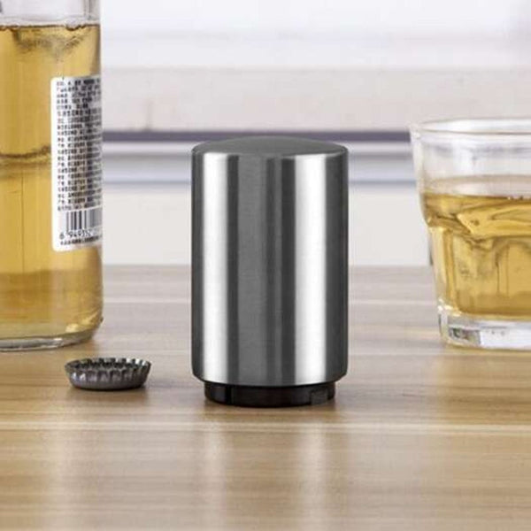 Magnet Cylindrical Beer Bottle Opener Silver