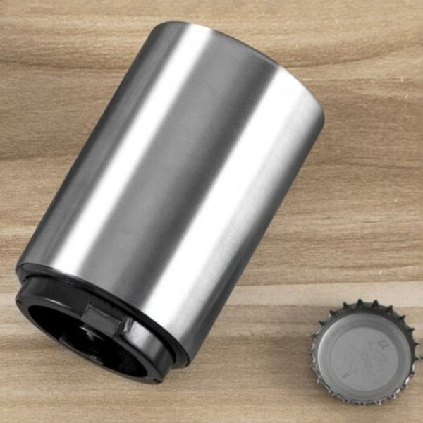 Magnet Cylindrical Beer Bottle Opener Silver