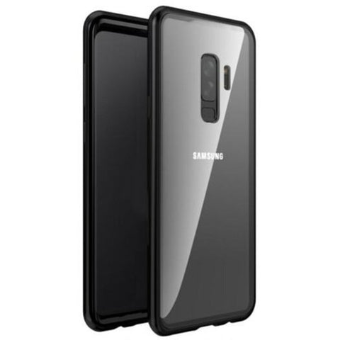 Magnetic Adsorption Tempered Glass Metal Case For Samsung Galaxy S9 Plus Black Cases Covers & Skins
