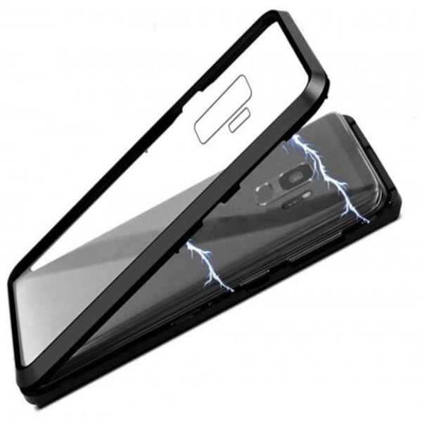 Magnetic Adsorption Tempered Glass Metal Case For Samsung Galaxy S9 Plus Black Cases Covers & Skins