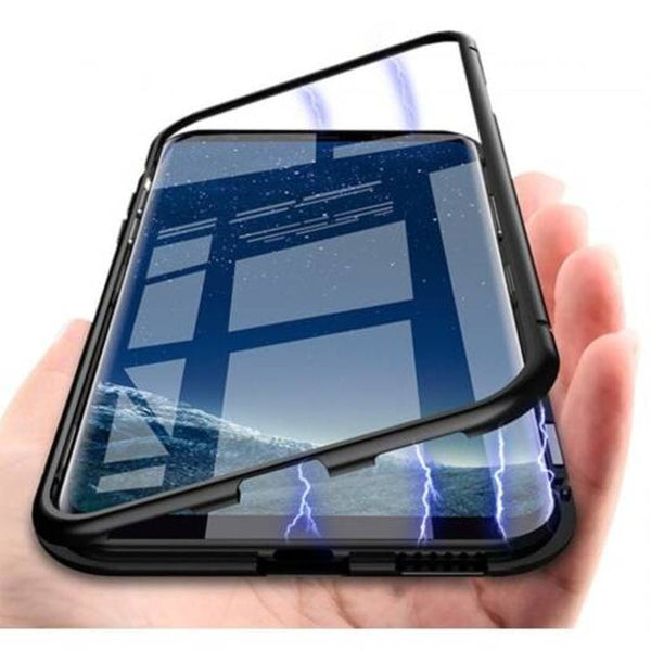 Magnetic Adsorption Tempered Glass Metal Case For Samsung Galaxy S9 Plus Black Cases Covers & Skins
