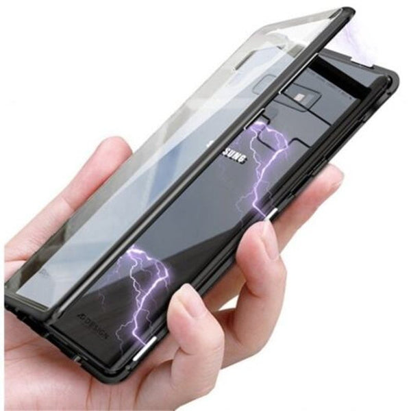 Magnetic Adsorption Tempered Glass Metal Case For Samsung Note 9 Black Cases Covers & Skins