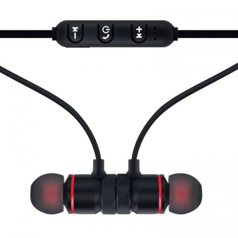 Magnetic Bluetooth Stereo Earphone Sport Earbuds Black Headsets
