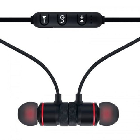 Magnetic Bluetooth Stereo Earphone Sport Earbuds Black